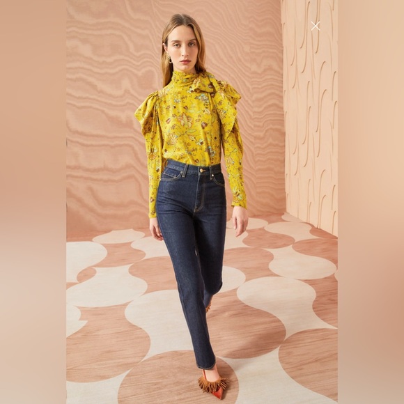 Ulla Johnson Dark Blue Straight Leg Jeans - Picture 1 of 14